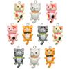 10pcs Mixed Cartoon Cute Cat Design Charms 3D Luminous Resin Animal Pendants For DIY Bracelet Necklace Jewelry Making Accessory