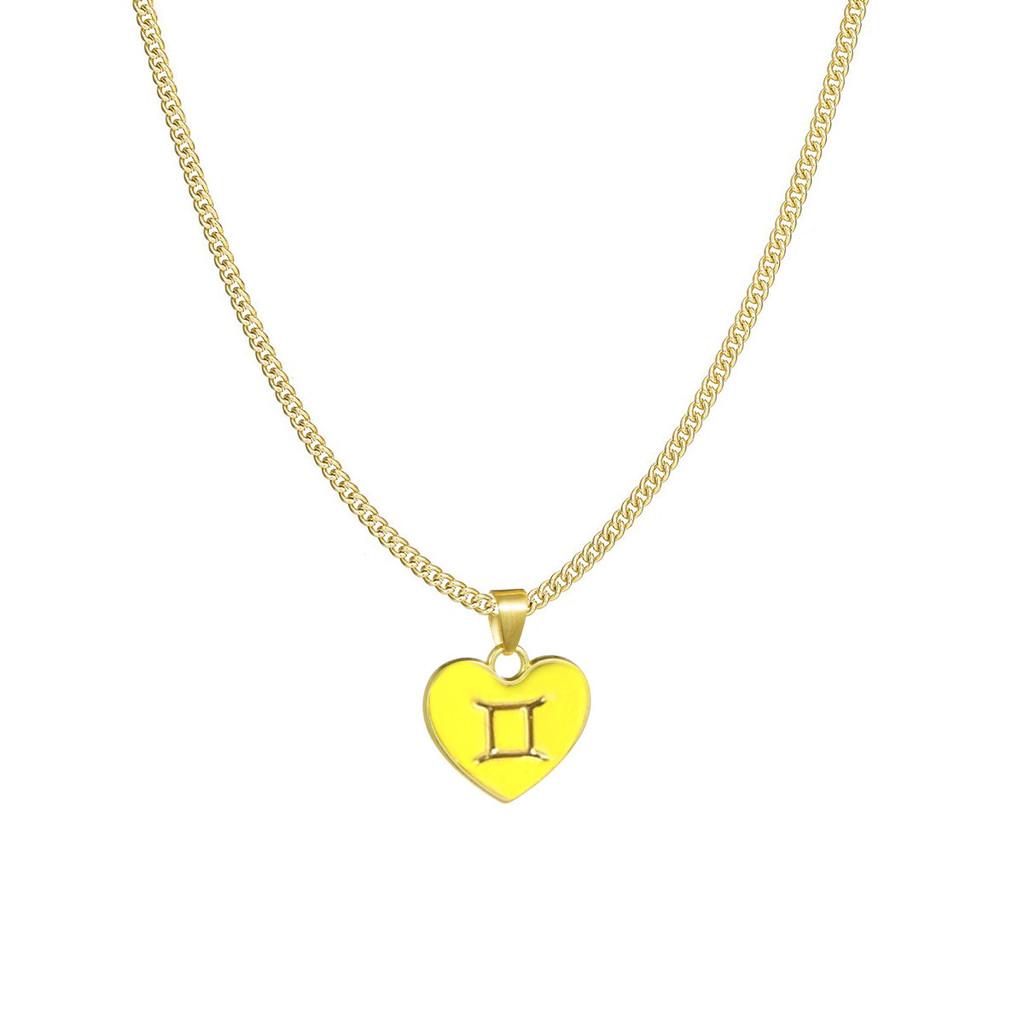 Zodiac Heart Contemporary Necklace With Layered Chain Perfect For Women Fashionable