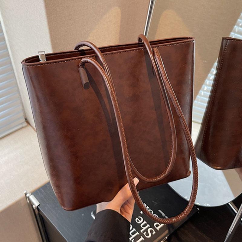Simple retro bucket bag hand carry commuter bag women's bag shoulder underarm handbag women's bag