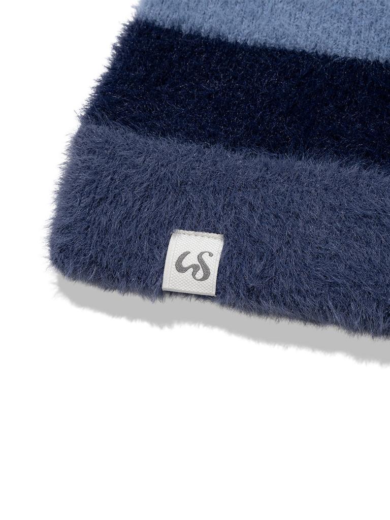 Eogeulliswedou Striped Cat Beanie (Blue)