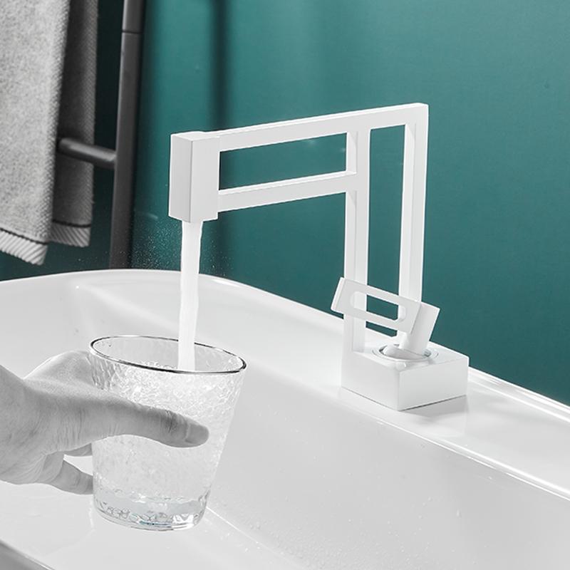 BAKALA Modern Basin Faucets Black Sink Mixer Taps Brass Bathroom Taps Square Vessel Sink Faucet Black Basin Mixer Cold Hot Water