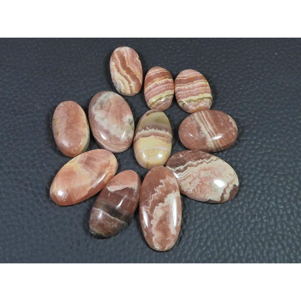 160Cts. Natural Pink Rhodochrosite Oval Cabochon Loose Gemstone 11Pcs Lot C-2316