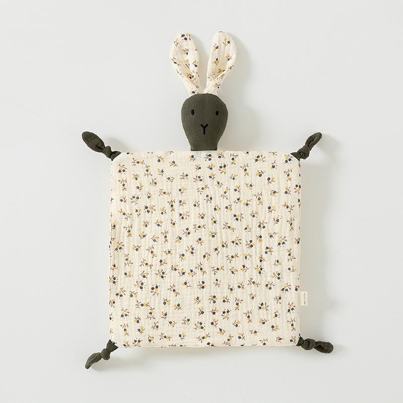 Pure Cotton Baby Comfort Toy: Rabbit Sleep Companion Crinkle Handkerchief