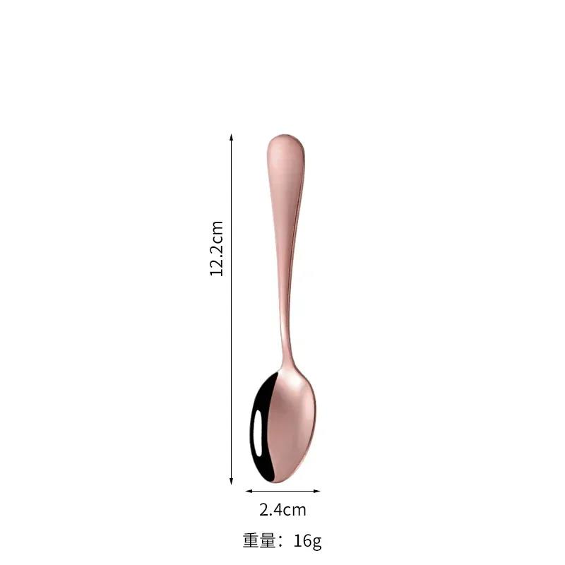 Small Gold Korean Spoon Mini Stainless Steel Soup Spoon Multi-purpose Tableware for Dessert Seasoning Coffee Cake Children Gift4