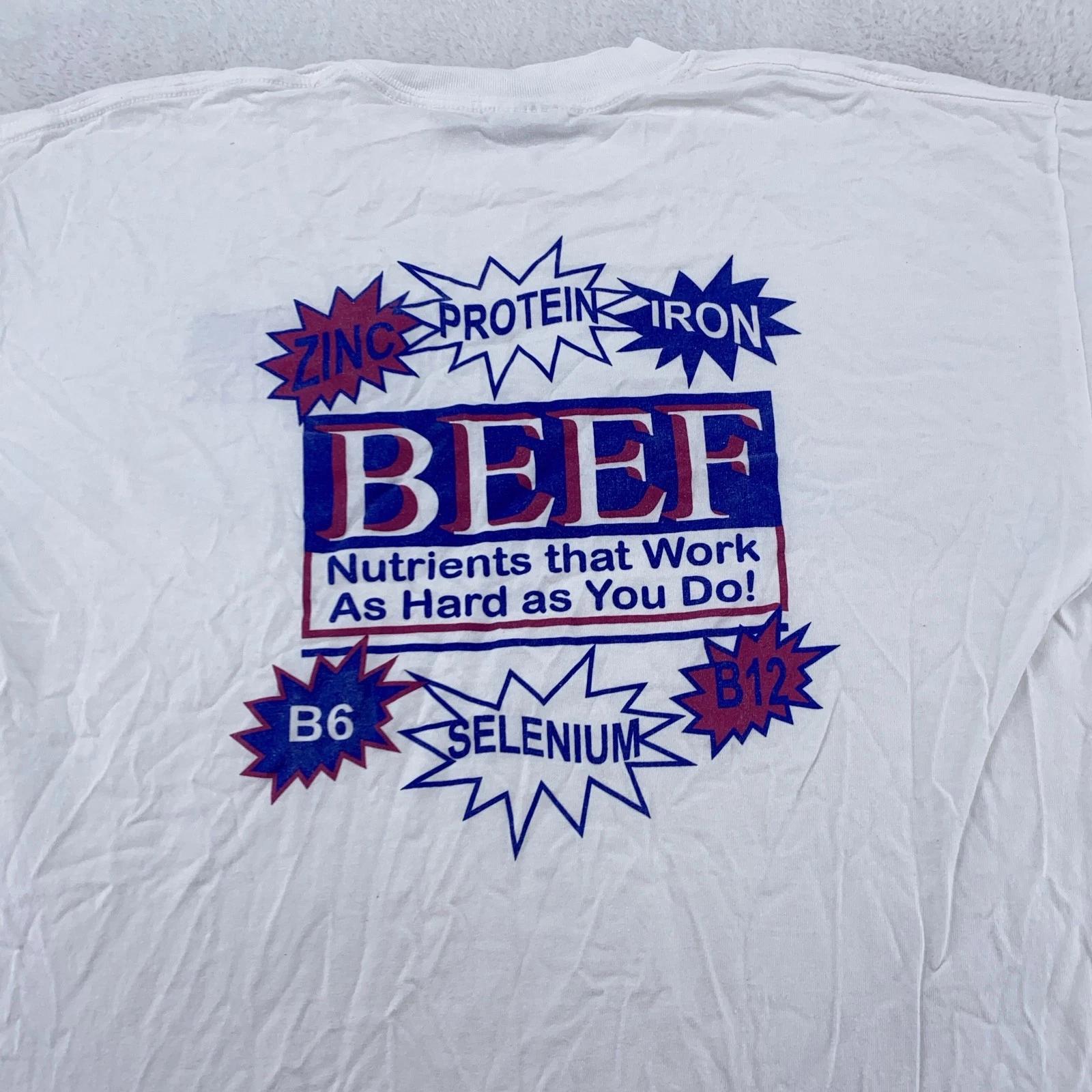 

Vintage Beef Nutrition Communicator Shirt Mens XL Snack Food Meat Promo Tee 4XL