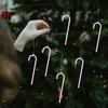 6Pcs Transparent Christmas Canes Pendant Shatterproof Simulation Acrylic Christmas Canes Exquisite Christmas Tree Decoration