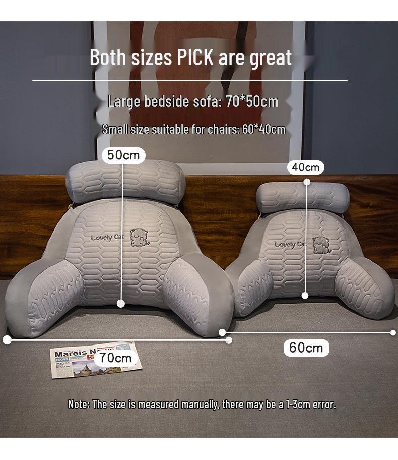 Large Latex Backrest Pillow: Soft Headboard Cushion for Bed, Sofa, Dorm, or Tatami.