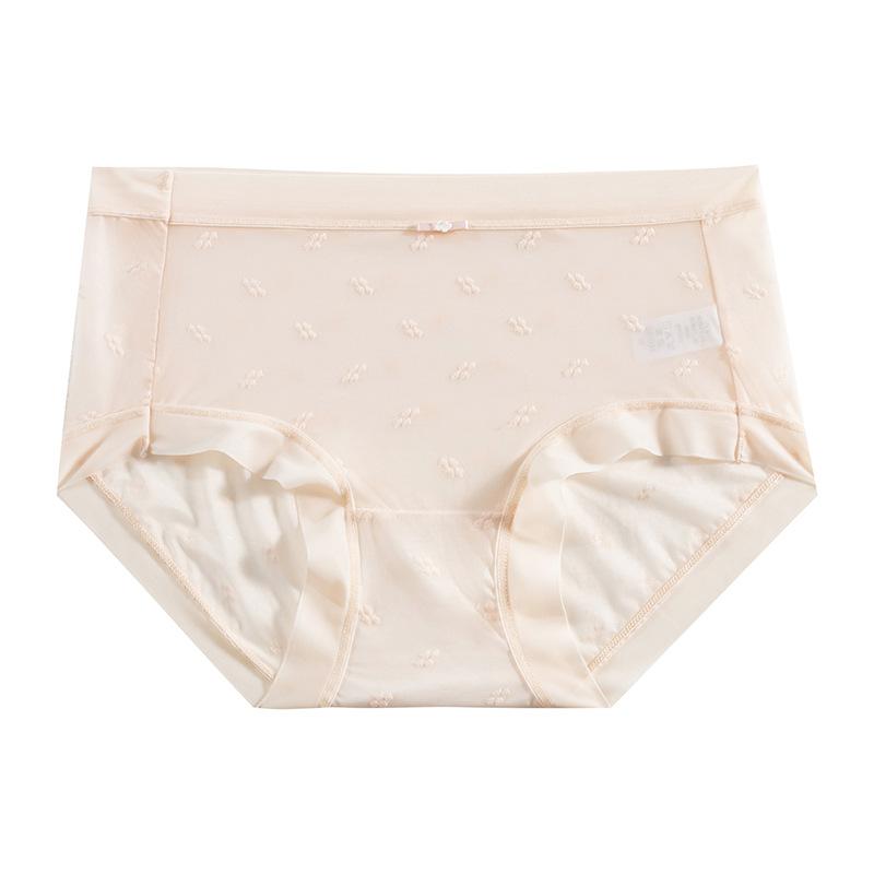 Summer Ice Silk Panties Women's Underwear Antibacterial Crotch Lace Traceless Breathable Quick Drying Sexy Panty