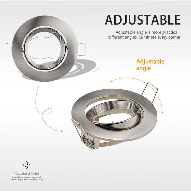 5/10PCS MR16 Fitting Ceiling Spotlight Mounting Cutout 75mm Round Gu10 Spot Bulb Recessed Led Ceiling Light Fixture Downlight