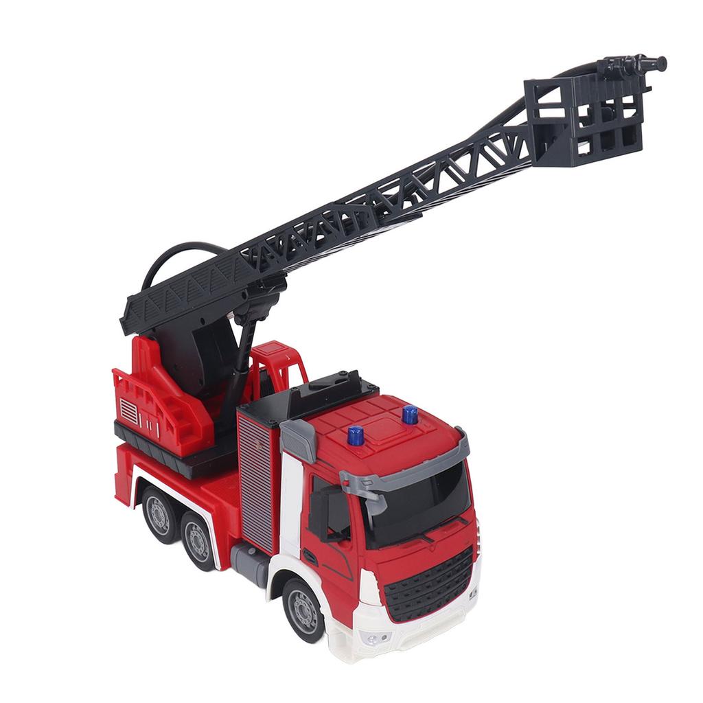 Fire Engine Toy with Light Sound Working Water Pump Ladder Remote Control 2.4G Simulation Toy Model