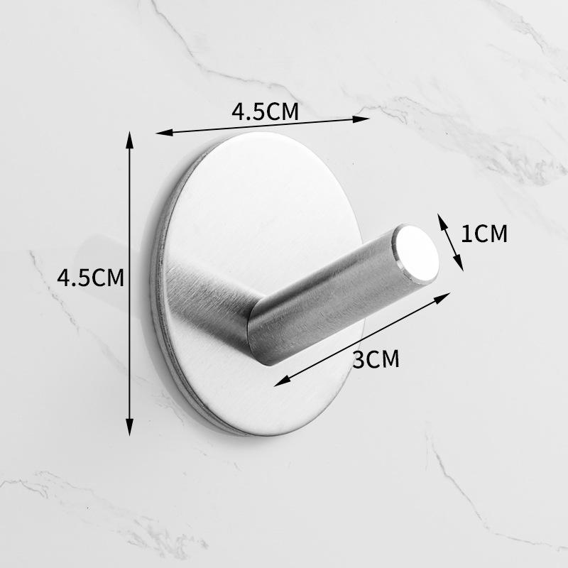 Traceless 304 Stainless Steel Adhesive Hook for Bathroom & Kitchen