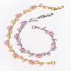 Colorful Leaf Cubic Zirconia Cz Crystal Bridal Bridesmaid Wedding Jewelry Bracelets Gift For Women Mom On Wedding Day