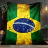 1PC Brazil Artwork Printed Soft Flannel Blanket Throw for Adult Bedroom Living Room Sofa Camping Travel Fan Gifts Christmas Gifts