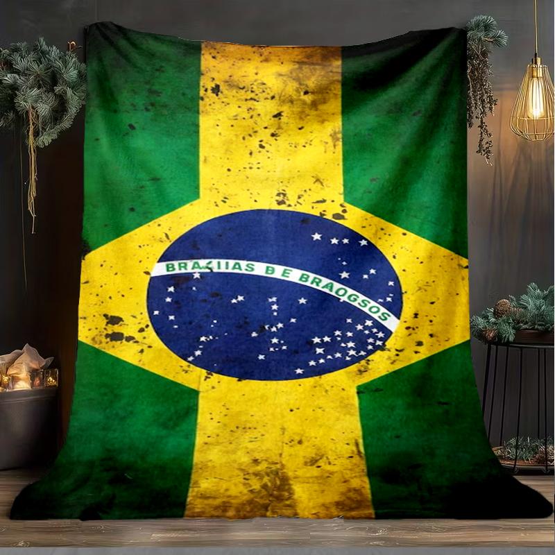 1PC Brazil Artwork Printed Soft Flannel Blanket Throw for Adult Bedroom Living Room Sofa Camping Travel Fan Gifts Christmas Gifts