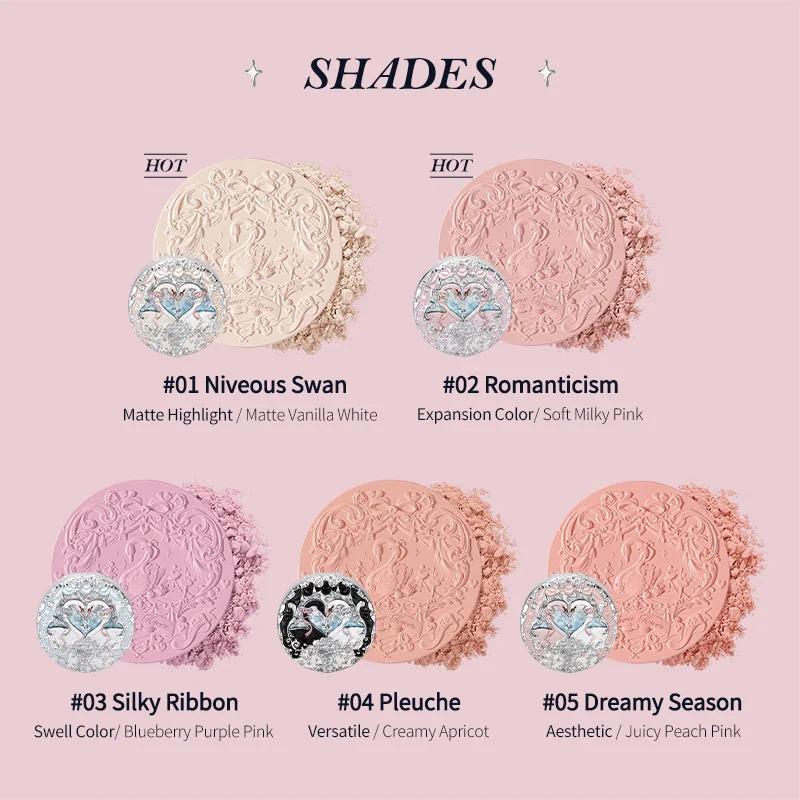 Flower Knows Schwan Ballett Samt Geprägtes Rouge Mattes Make-up Gepresstes Rouge Puder Palette Damen Geschenkset