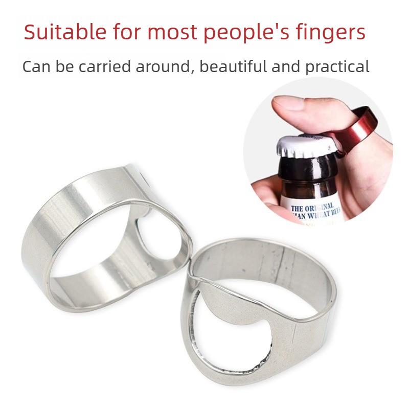 Stainless Steel Bottle Opener Ring Trendy Beer Opener for Bar Party Ins TikTok Viral Accessories
