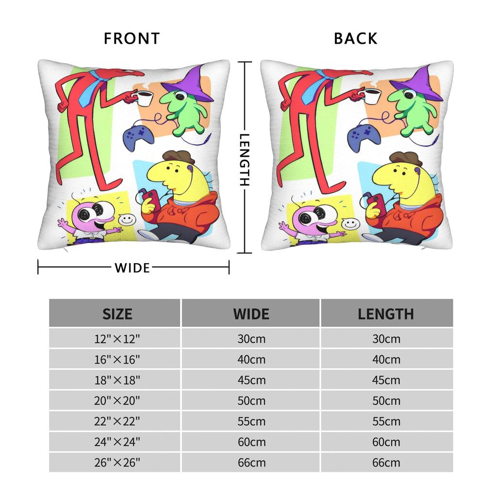 Smiling Friends Pim and Charlie Pillow Cover Printing Cushion Cover Decorative Throw Pillow Case Cover Home Multi-Size