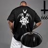 2026 Unisex Tshirt Satan Inverted Cross Print Gothic Streetwear Spring Summer Casual Tee Shirt 8 Styles Unisexs Clothes