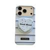 Korean-Style Striped Magnetic Phone Case for iPhone 15 Pro/17 Pro Max, Women's 16