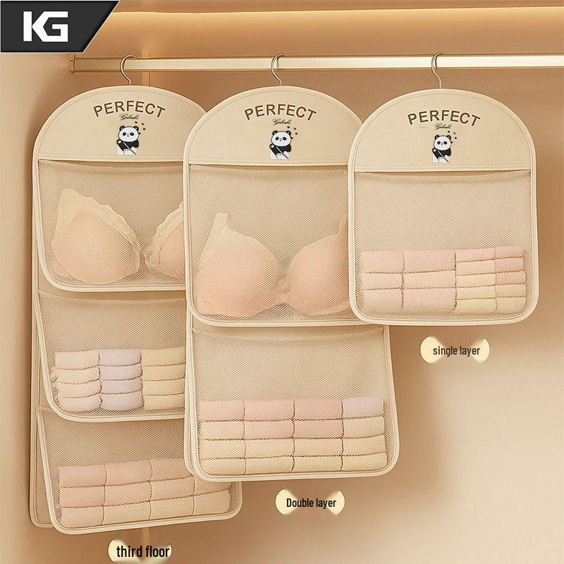 

Panda Hanging Underwear & Socks Organizer for Dorms & Rentals Upgraded 1-piece 2-tier Panda