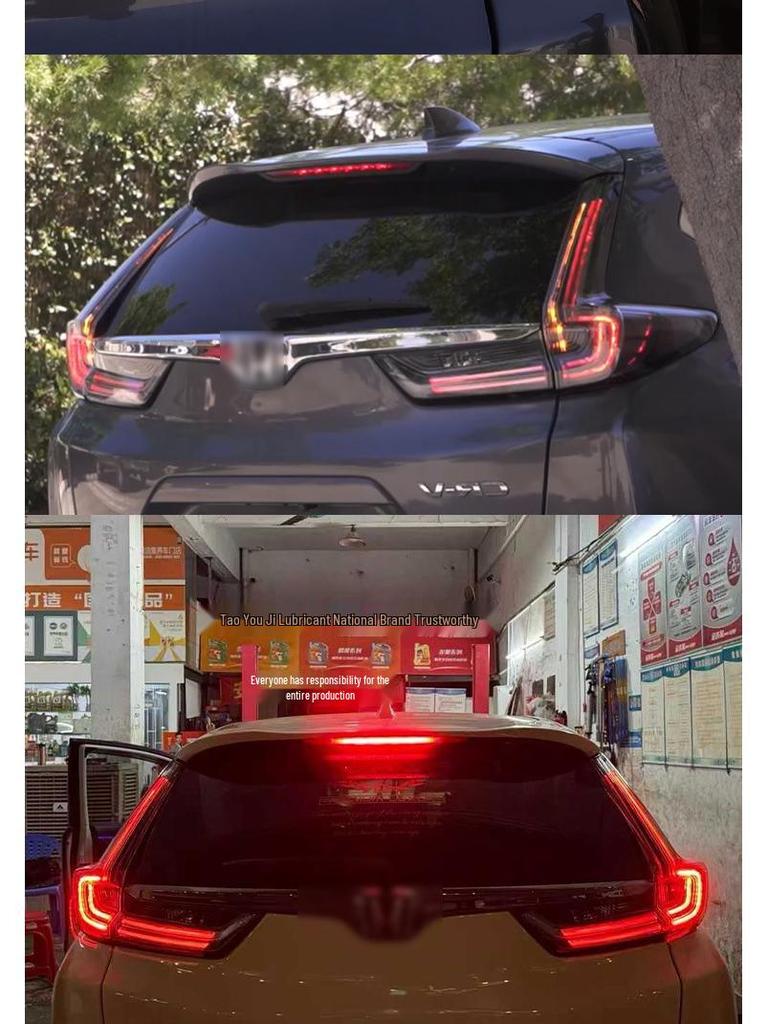 White Background Tail Light Assembly with DRL & Turn Signals for 2017-2022 Honda CR-V