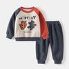 Shark Spring and Autumn Boys and Girls Letter Sweater Suit