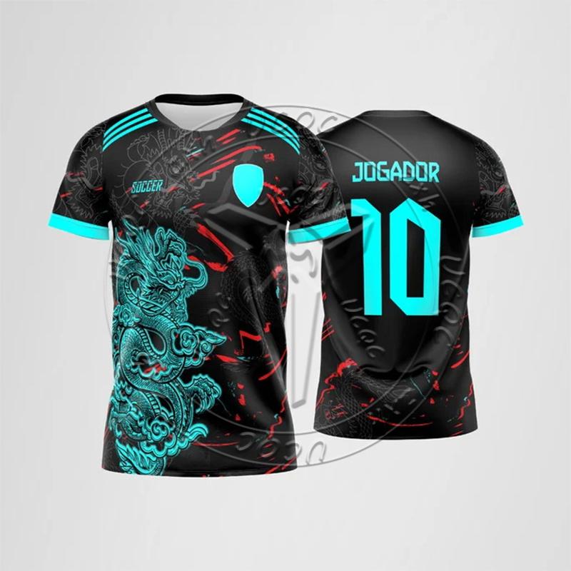 2025 New Dragon Football Shirt Children's And Youth Sports Shirt Street Fashion Men's And Women's Loose Short Sleeved T-Shirt