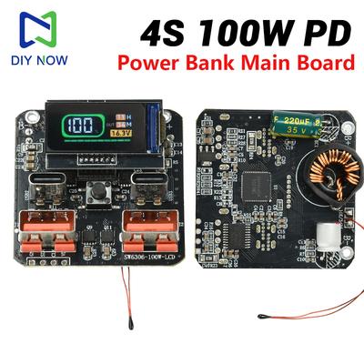 4S PD 100W Bidirectional Lithium Battery Fast Charger Module HD Color Screen Power Bank Mainboard Charge-Discharge