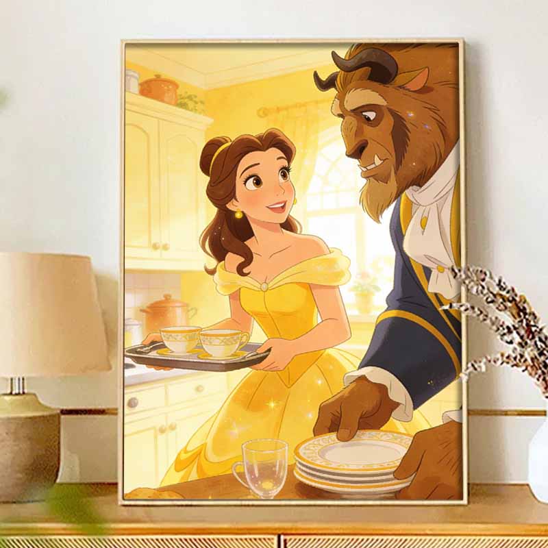 Disney Beauty and the Beast Diamond Painting Art Kit Handmade DIY 5D Home Decor Gift