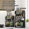 Kitchen Corner Storage Rack No-Drill Countertop Organizer Modern Minimalist Carbon Steel