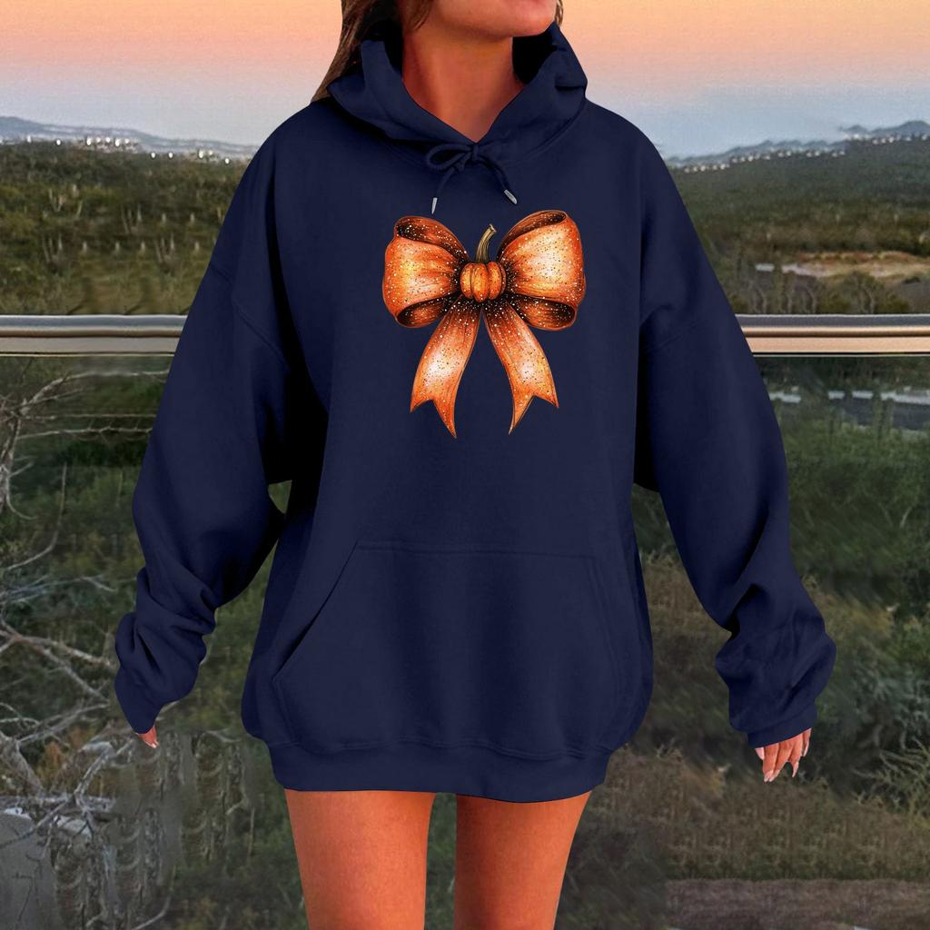 Women's Long-sleeved  Oversized Dropped Shoulder Sleeves Women's Hooded Halloween Print Plush Sweatshirt