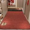 Red Plush Carpet Door Mat Non Slip Cuttable Welcome Doormat For Home Entryway Entrance Porch High End Festive Floor Mat