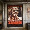 Lucio Fulci Zombie Italian Giallo Horror Tapestry, Vintage Vhs Style Movie Banner Wall Hanging Room Decor
