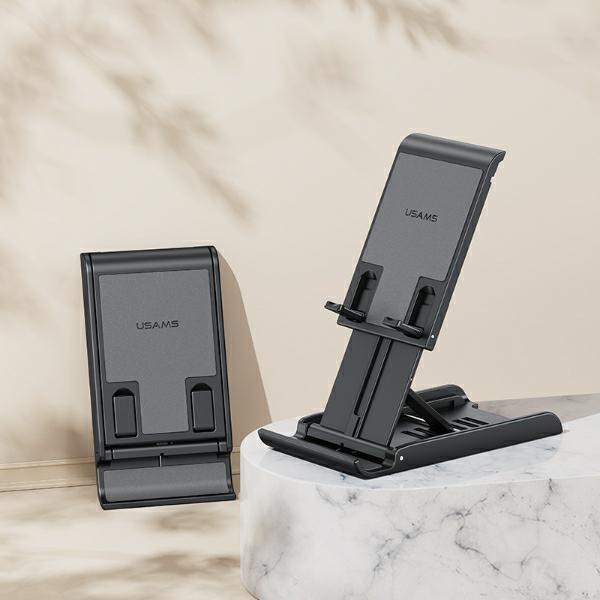 Usams Składany Stojak Biurkowy Natelefon/Tablet Czarny/Black Zj073Zj01 (Us-Zj073)