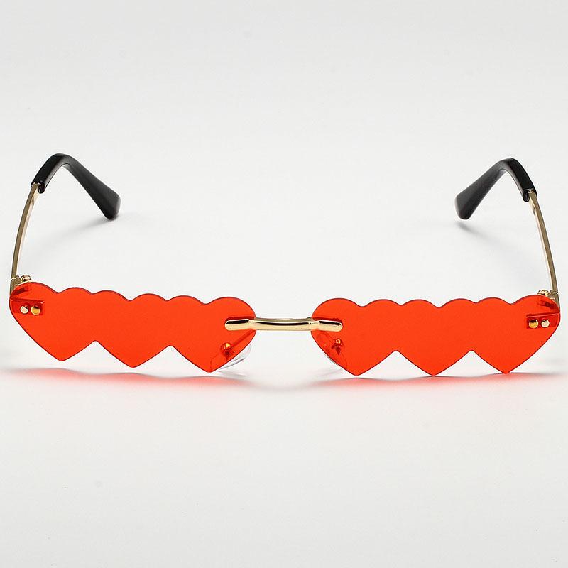 Love Heart Shaped Rimless Sunglasses Women New Fashion Party Shades Eyewear Metal Frame Sun Glasses UV400 Fancy Accessories