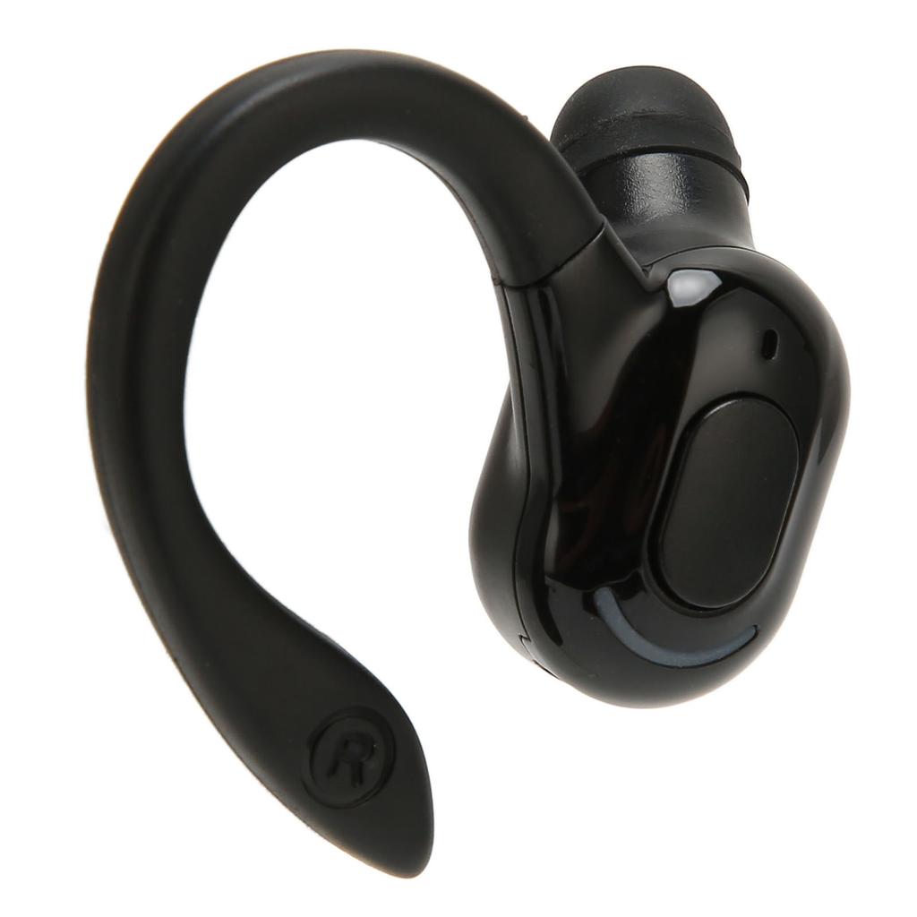Bluetooth Headset Stereo IPX4 Waterproof USB Charging Single Ear Wireless Earpiece for Running Driving Black
