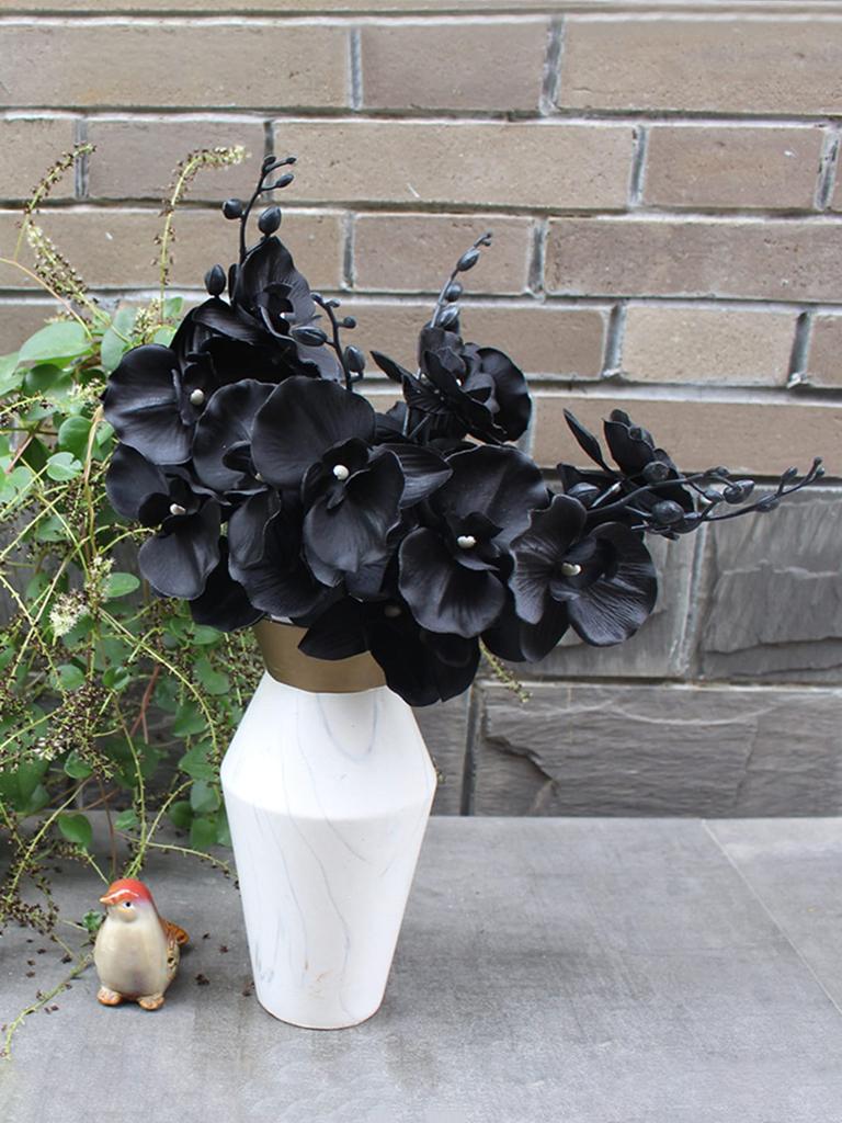 1 Stück Schwarze Schmetterlingsorchidee Kette Simulation Pflanze Tanzende Orchidee Seidentuch Simulation Blume Künstliche Blume Heimdekoration