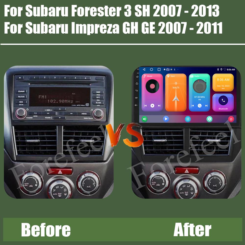 Android 13 Carplay Car Radio For Subaru Forester 3 SH 2007-2013 For Impreza GH GE 2 Din Multimedia Player Carplay Auto Stereo