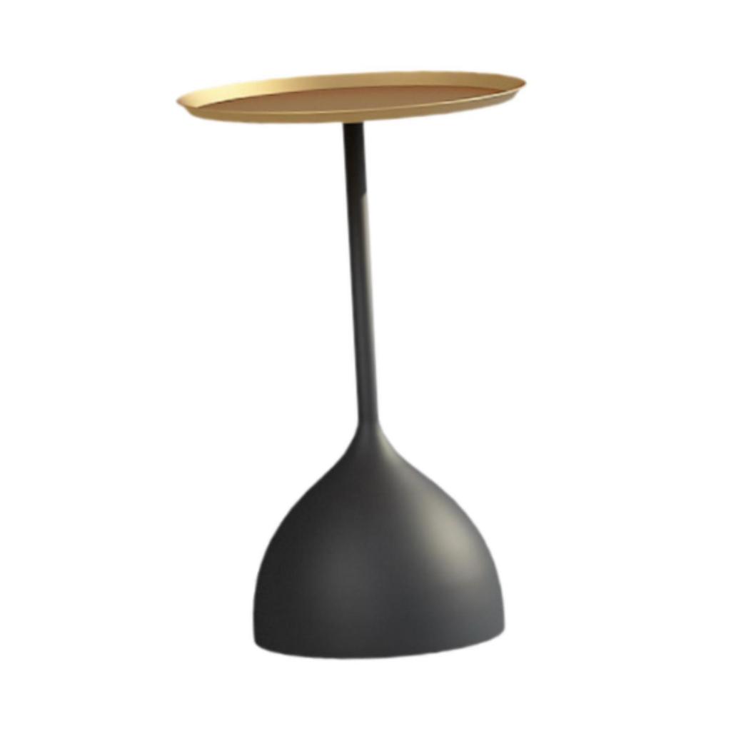 Small Side Table Fashion Decorative Bedside Tabletop for Dorm Bedroom Office Tray Black Base