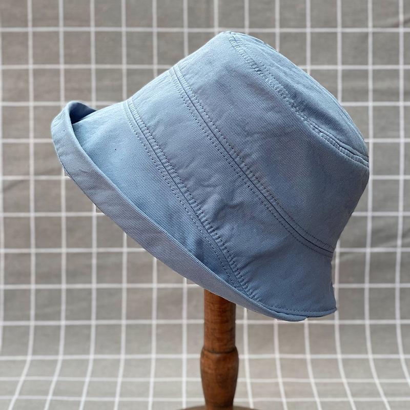 Japanese Soft Cotton Curled Brim Sun Hat for Women, Spring Summer Foldable Bucket Cap with Face Cover UV Protection