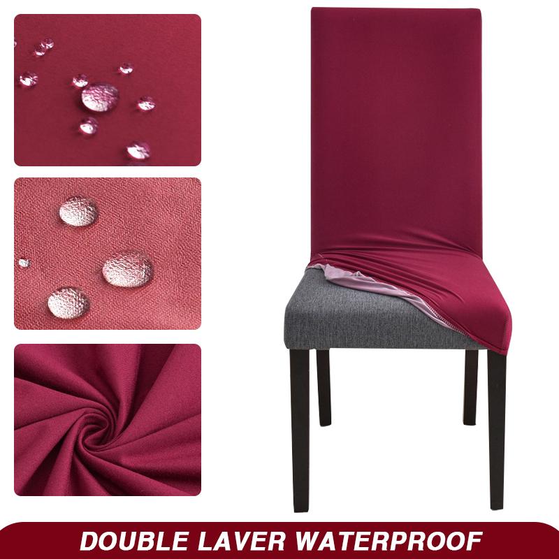 

Водонепроникні чохли на стільці Еластичні чохли на сидіння стільців для їдальні, кухні, офісу, весілля, готелю, банкету, ресторану вина червоного кольору