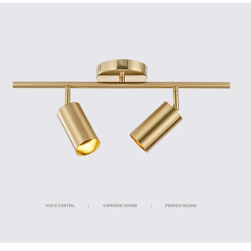 Sistem de șină cu spoturi LED GU10 Aluminiu Lampă de plafon Modern Aur Corp de iluminat cu urmărire Magazin de haine Spoturi Lămpi de plafon