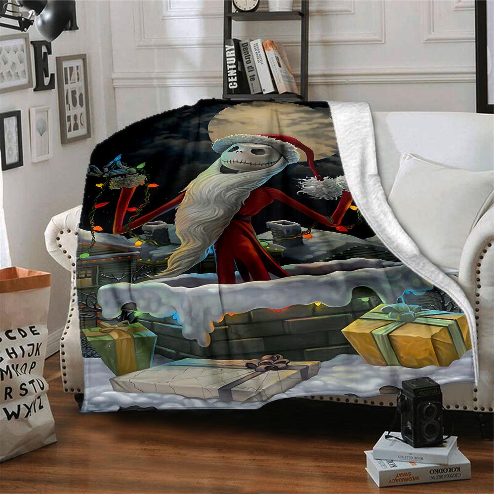 1Pc Jack Sally'S Winter Romance Blanket Soft Throw Blanket For Home Bedroom Bed Sofa Travel Office Solid Christmas Blanket