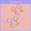 Elegant Alloy Star And Moon Earrings Trendy Fashion For Women Stylish Geometric Design