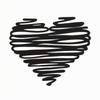 Metal Heart Wall Decoration Black Scribble Art Simple