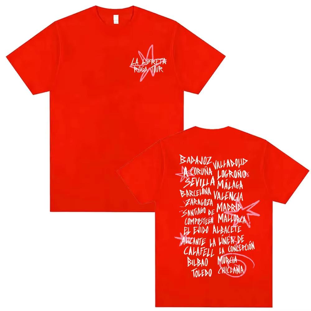 Chiara Oliver La Libreta Rosa Tour 2026 Springsummer Print T Shirt Men Women Clothing Fashion Aesthetic Casual pure Cotton Top