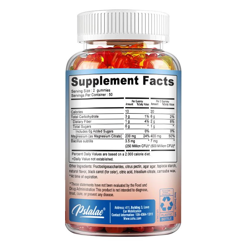 Magnesium-Gummis - Schlafunterstützung, Stressabbau - mit Präbiotika & Probiotika