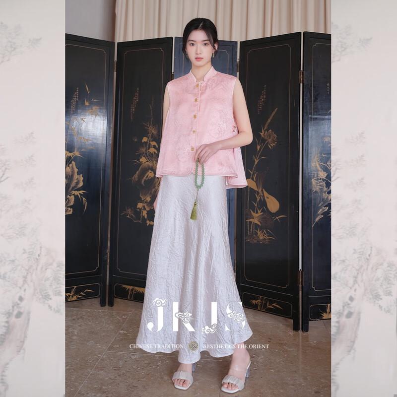 JK&JS New Chinese Style Rayon Jacquard Two-Piece Set