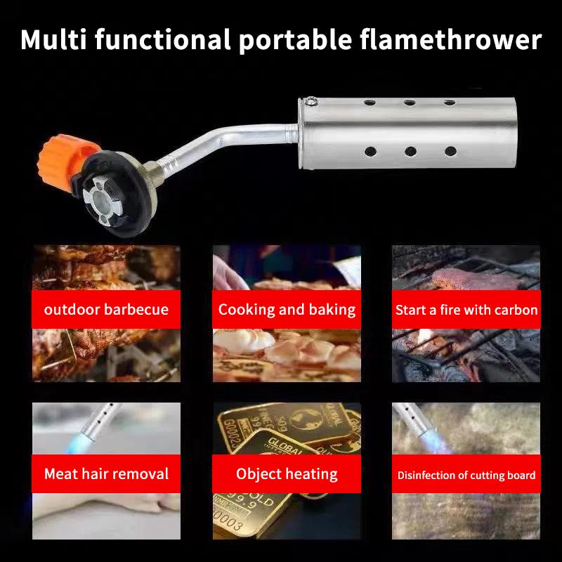 Butane Gas Torch Refillable Flame Blow Torch Adjustable Culinary Tool for Kitchen BBQ Baking Cooking