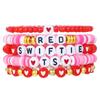 """WWJD"" Buchstaben Polymer Clay Perlen Armband Set": Europäischer/Amerikanischer Stil, 10er-Set Dankbarkeits-Glaubensarmbänder.